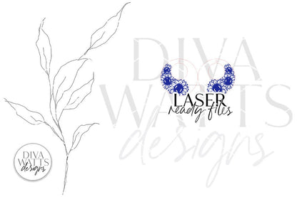 Sunflower Circle Earrings Glowforge SVG | Floral Laser File
