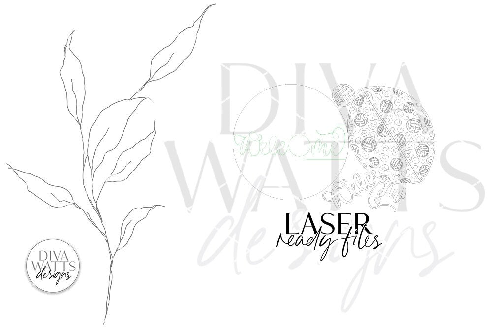 Welcome with Volleyball Leopard Print Glowforge SVG | Laser Cut File