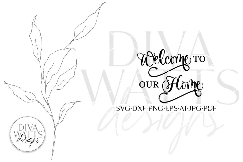 Welcome To Our Home Double Doors SVG Set | Round Door Hanger Design