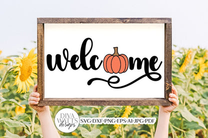Welcome With Pumpkin SVG | Fall Design