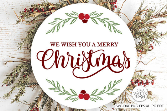 We Wish You A Merry Christmas SVG | Round Design