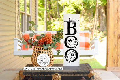 Hey Boo Vertical SVG | Halloween Fall Design