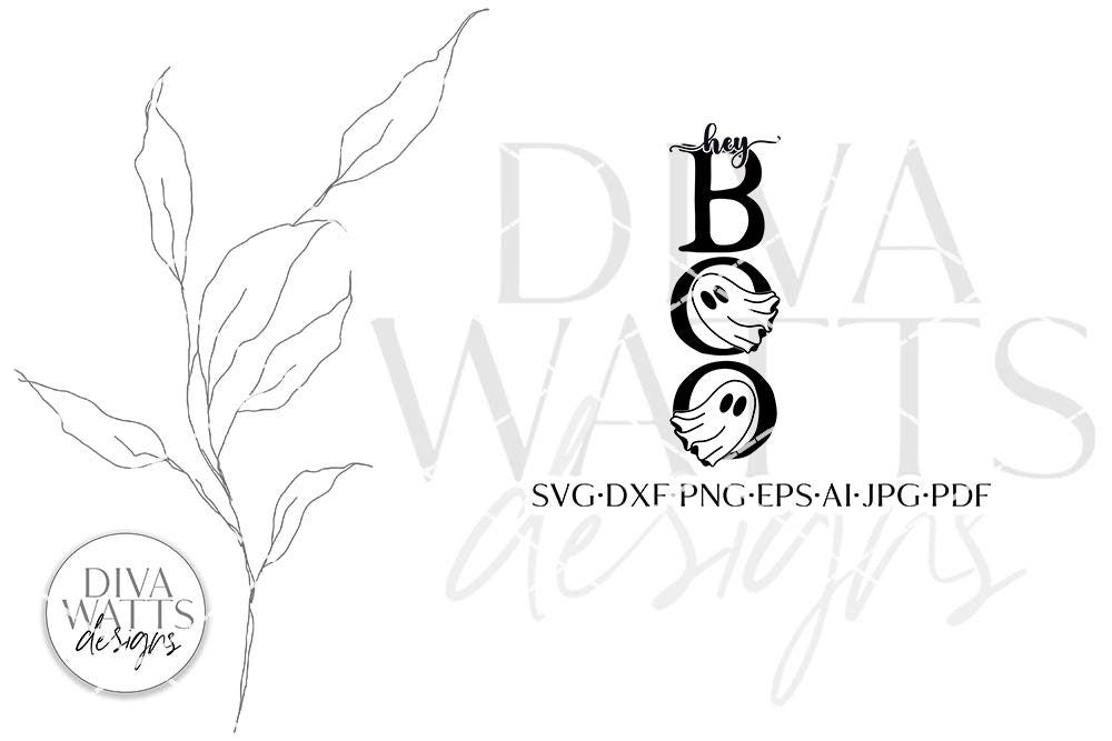 Hey Boo Vertical SVG | Halloween Fall Design