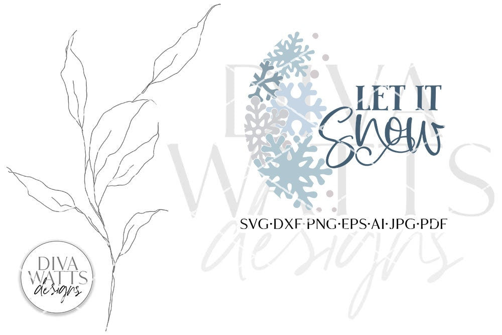 Let It Snow SVG | Winter / Christmas Snowflake Design