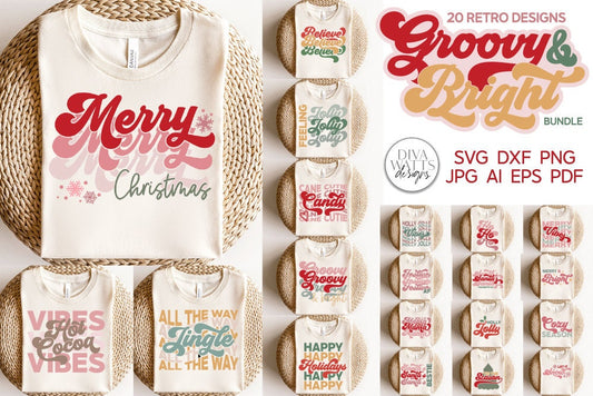 Groovy & Bright Retro Christmas SVG Bundle