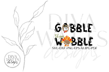 Gobble 'Til You Wobble Double Doors SVG | Door Hanger Design Set