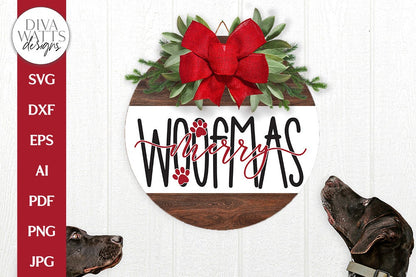 Merry Woofmas SVG | Simple Christmas Dog Lover's Farmhouse Design
