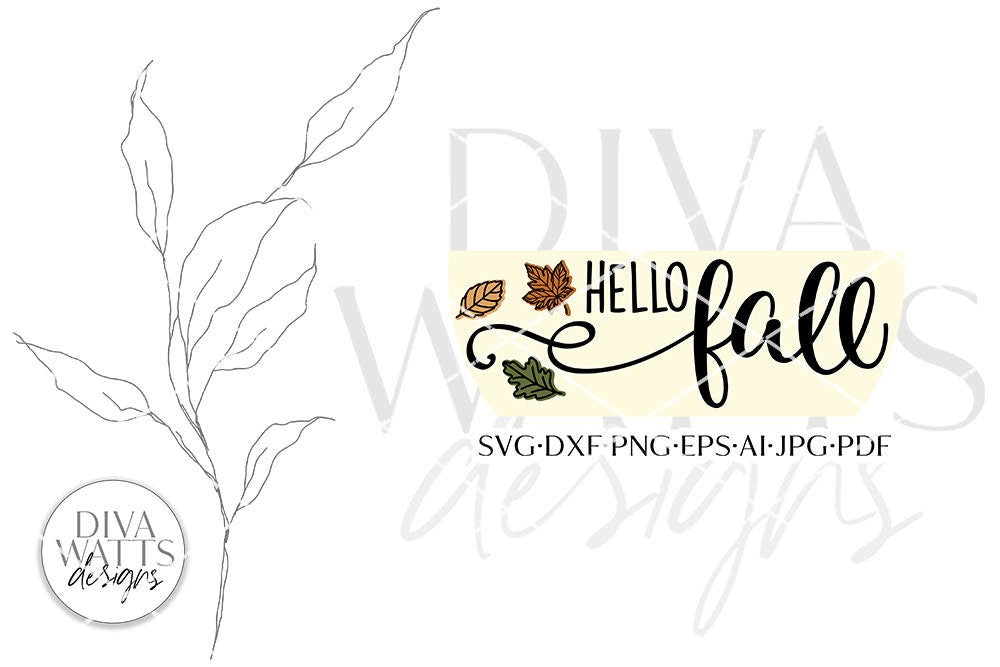 Hello Fall SVG | Autumn Round Design