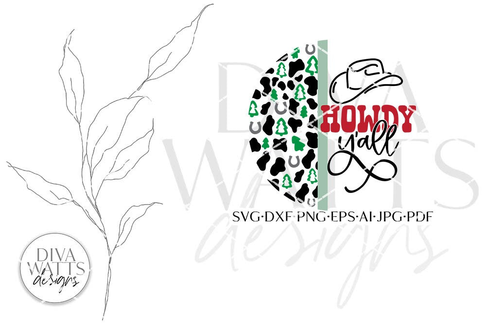 Howdy Y'all SVG | Cowboy Christmas Round Design