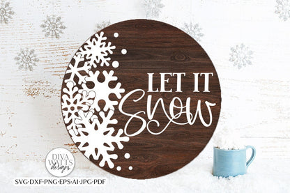 Let It Snow SVG | Winter / Christmas Snowflake Design