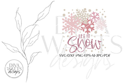 Let It Snow SVG | Winter Snowflake Design
