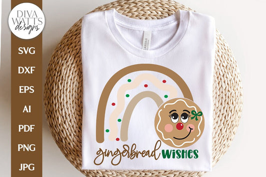 Gingerbread Wishes SVG | Christmas Rainbow Design