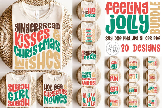 Feeling Jolly Retro Christmas SVG Bundle
