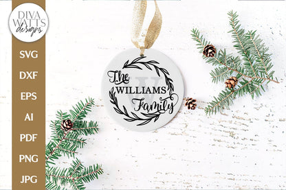Family Name Wreath SVG | Monogram Farmhouse Design