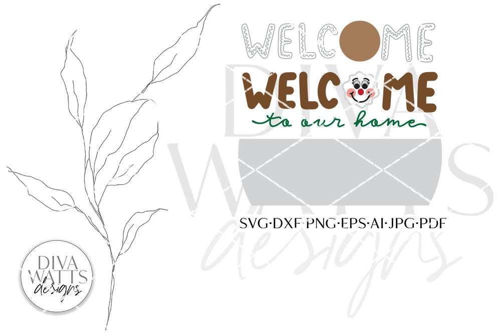 Welcome To Our Home Gingerbread SVG | Winter / Christmas Door Hanger Design
