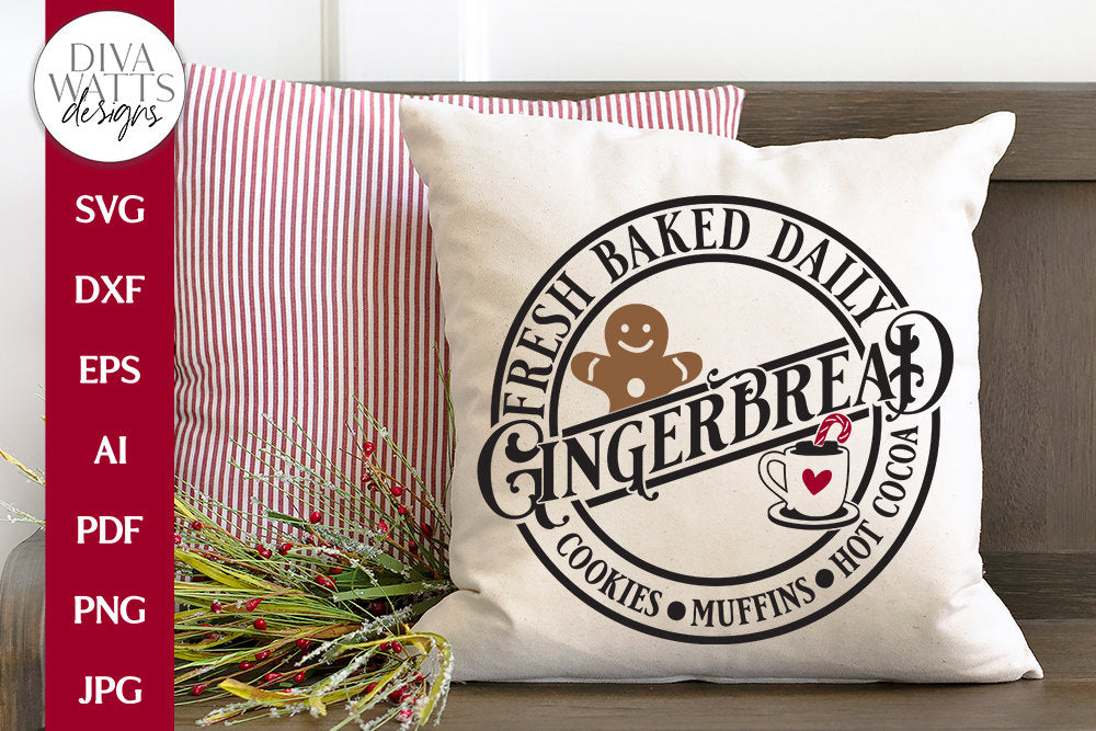 Fresh Baked Gingerbread SVG | Round Design