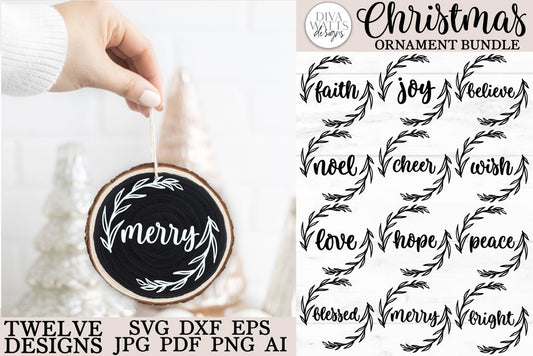 Christmas Ornament SVG Bundle | Farmhouse Ornaments