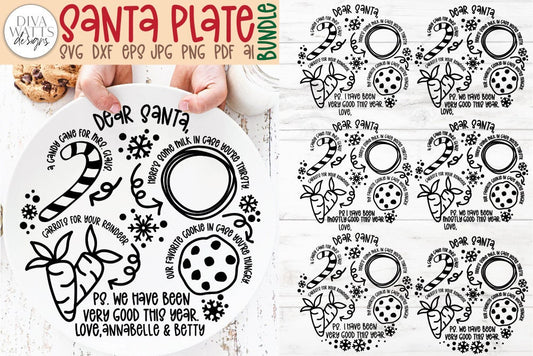 Santa Plate SVG Bundle | I, We & Non Personalized Versions Included