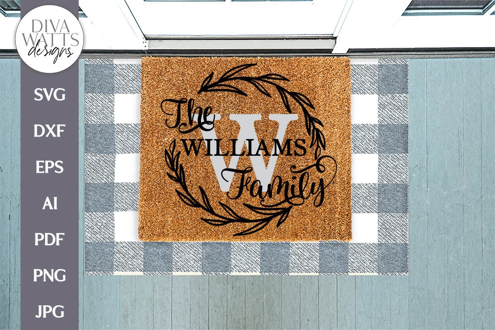 Family Name Wreath SVG | Monogram Farmhouse Design