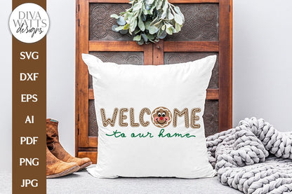 Welcome To Our Home Gingerbread SVG | Winter / Christmas Door Hanger Design