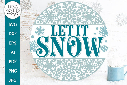 Let It Snow SVG | Christmas / Winter Snowflake Design