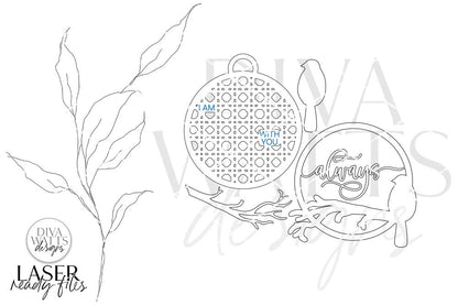 I Am Always With You Red Cardinal Rattan Ornament Glowforge SVG | Laser File