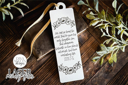 John 3:16 Bookmark for Glowforge | Laser SVG