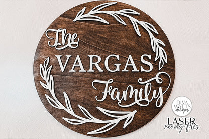 Farmhouse Family Wreath Glowforge SVG | Laser Cutting File