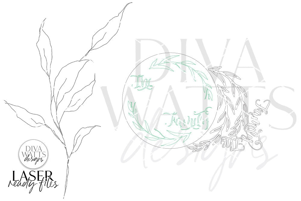 Farmhouse Family Wreath Glowforge SVG | Laser Cutting File