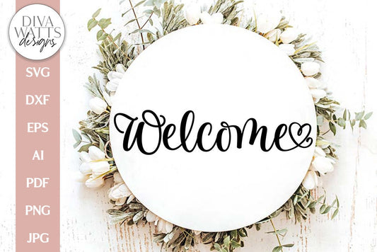 Welcome With Heart SVG | Farmhouse Design
