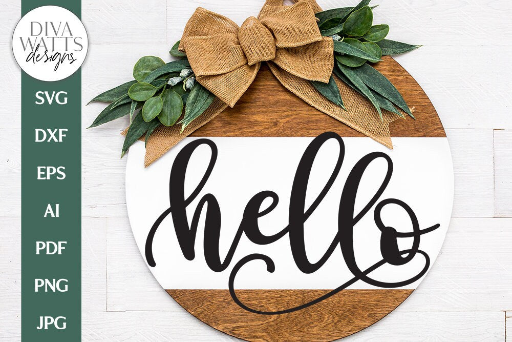 Hello SVG | Farmhouse Sign | Door Hanger Design