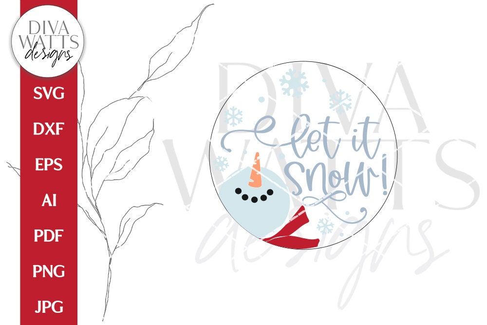 Let It Snow Snowman SVG | Winter Round Design