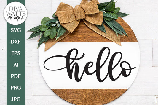 Hello SVG | Farmhouse Sign | Door Hanger Design