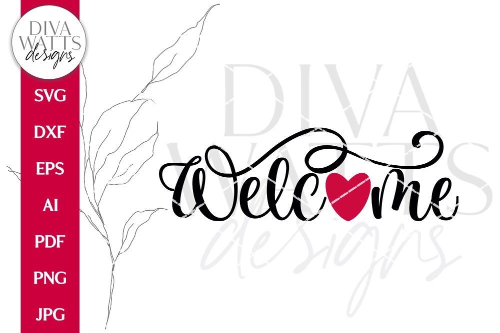 Welcome With Heart SVG | Valentine's Design