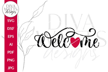 Welcome With Heart SVG | Valentine's Design