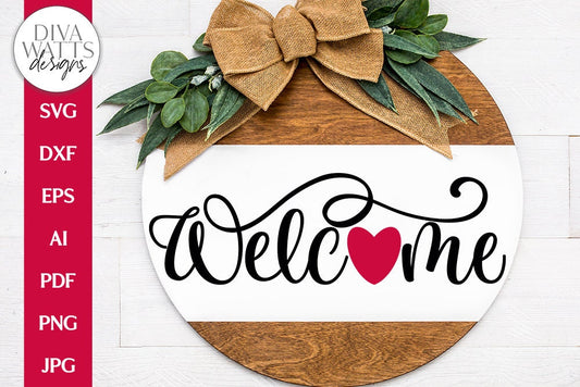 Welcome With Heart SVG | Valentine's Design