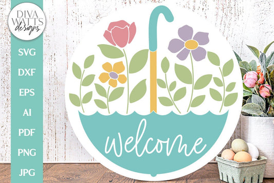 Welcome SVG | Spring Umbrella Design