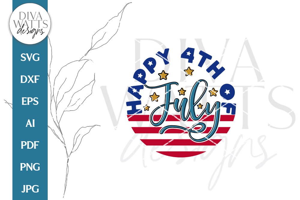 Happy 4th Of July SVG | Door Hanger Patriotic Welcome Sign Design
