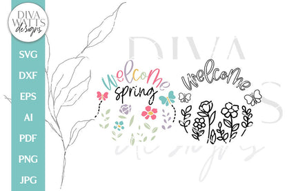 Welcome Spring SVG | Floral Spring Time Design
