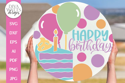 Happy Birthday SVG | Celebration Door Hanger Design