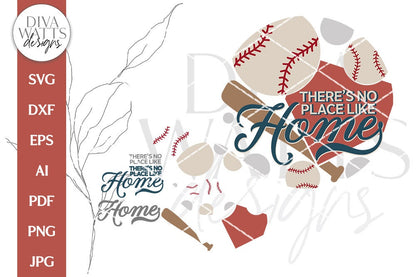 There's No Place Like Home SVG | Baseball Door Hanger Design