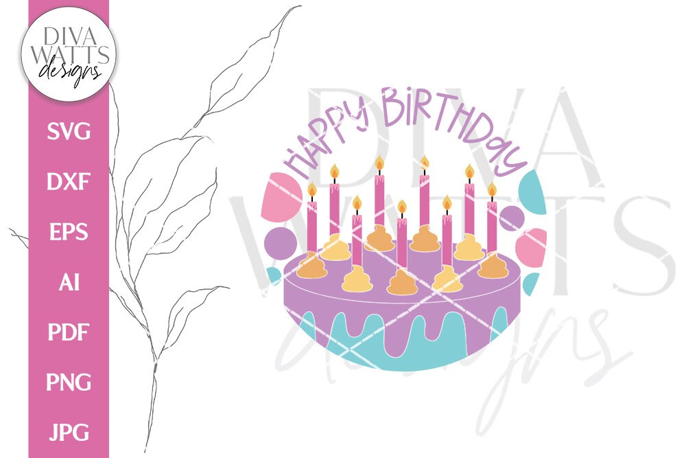 Happy Birthday SVG | Birthday Cake Celebration Door Hanger Design
