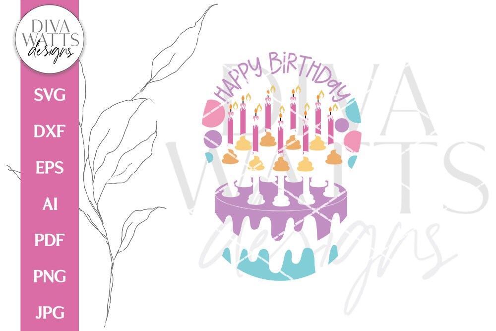 Happy Birthday SVG | Birthday Cake Celebration Door Hanger Design