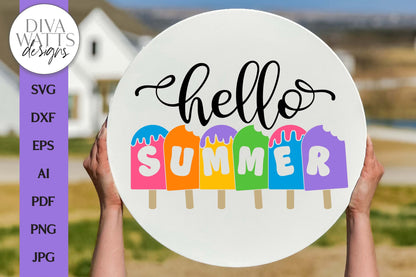 Hello Summer SVG | Popsicle Design