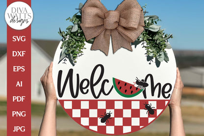 Welcome SVG | Watermelon & Ants Door Hanger Design