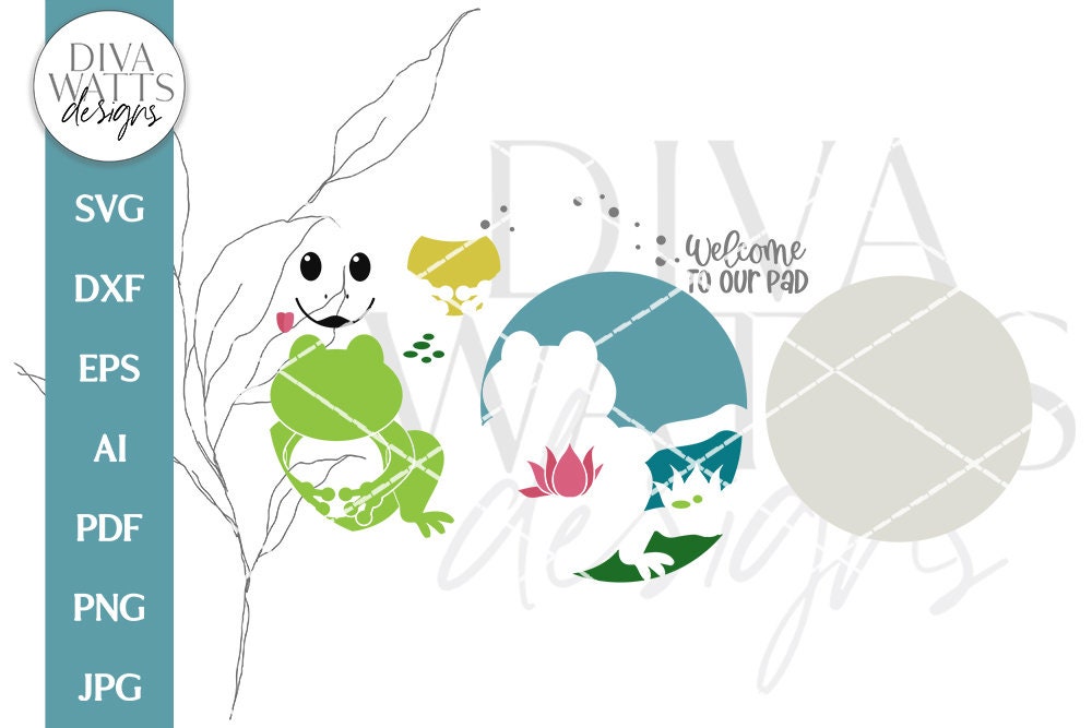 Welcome To Our Pad SVG | Frog Door Hanger Design