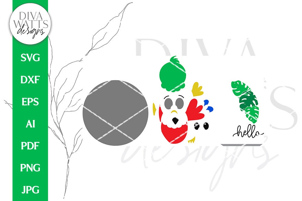 Hello SVG | Parrot Welcome Door Hanger Design