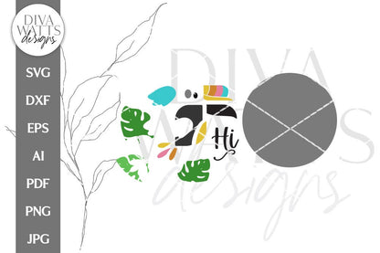 Hi SVG | Tropical Toucan Bird Door Hanger Design