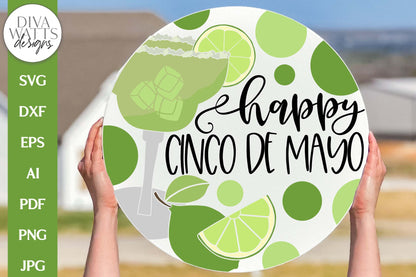 Happy Cinco De Mayo SVG | Door Hanger Design | Lime Margarita