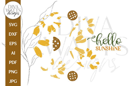 Hello Sunshine SVG | Sunflowers Door Hanger Design